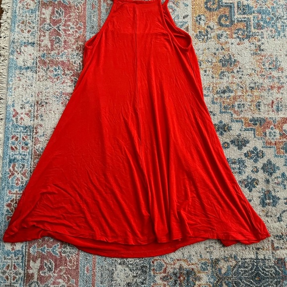 Old Navy poppy red high neck tank swingy 90s sundress - Picture 6 of 8